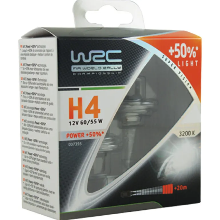 2 ampoules H4 + 50 % light