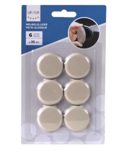 6 pieces patin glisseur 35 mm beige