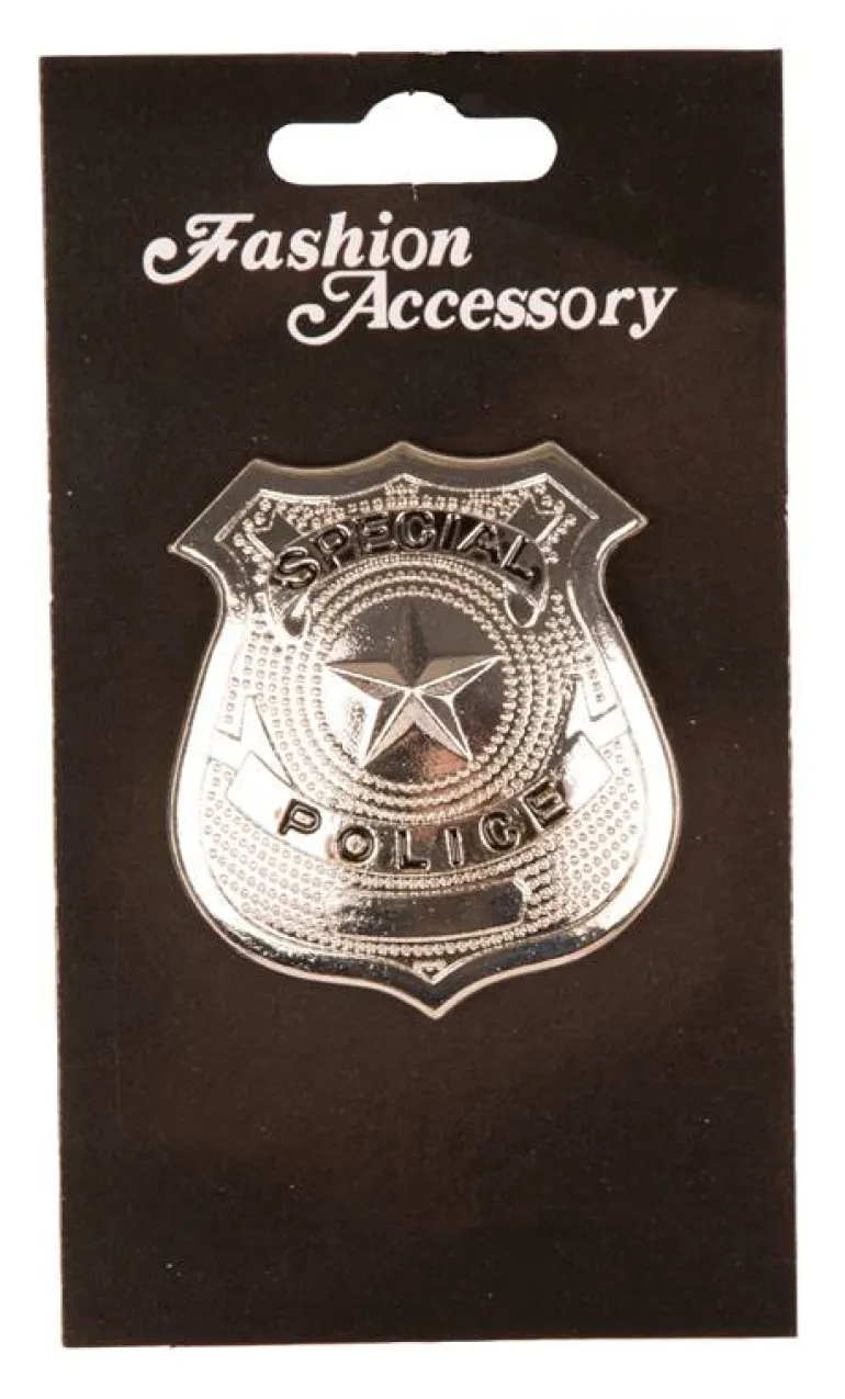Badge de police argenté