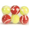 Bal tennis rouge / jaune 6,5 cm 6 pièces