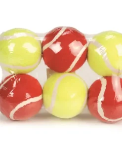 Bal tennis rouge / jaune 6,5 cm 6 pièces