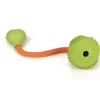 Balle caoutchouc avec corde vert 5 cm