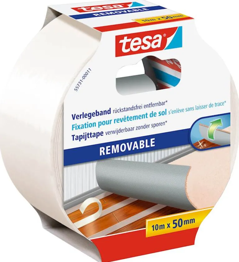 Bande double face tapis amovible 10 m x 50 mm