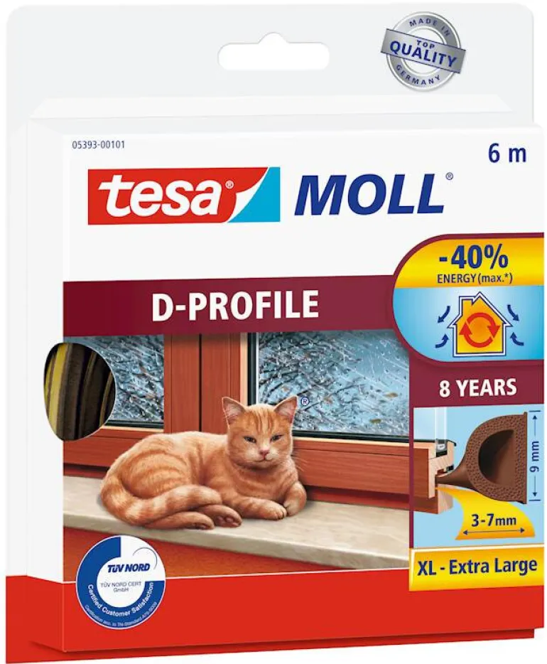 Bas de porte adhésif 9 mm x 6 m brun