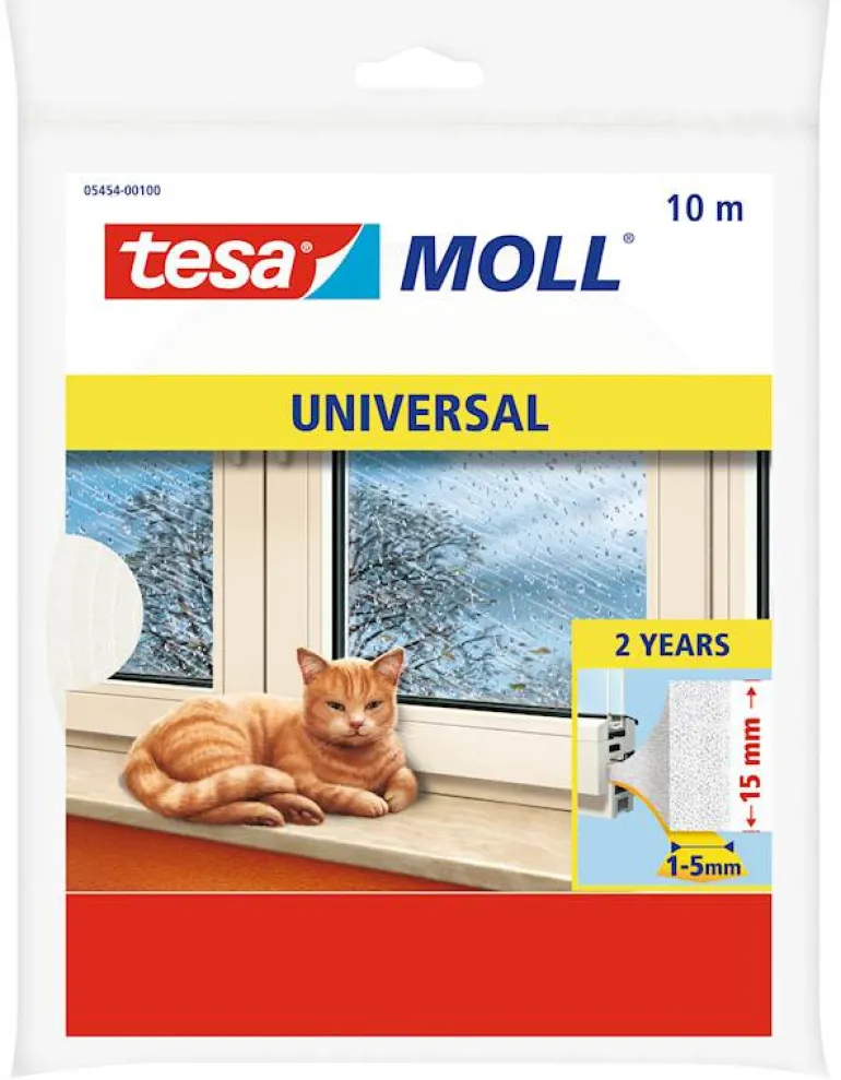 Bas de porte adhésif universel en mousse 15 mm x 10 m blanc