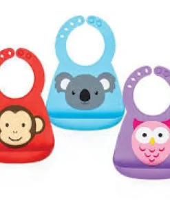 Bavoir en silicone 3D décor animaux - 3m+