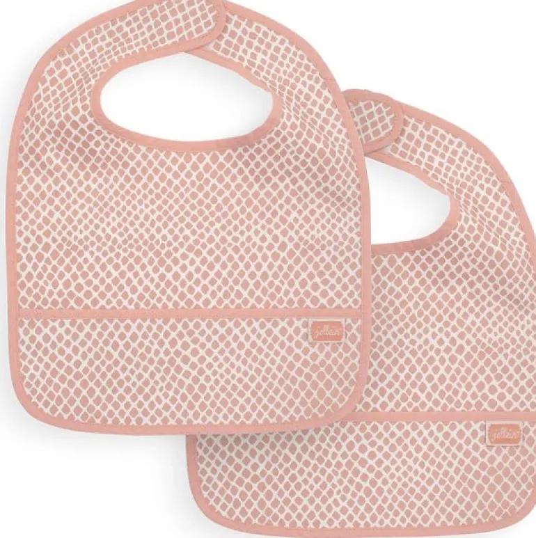 Bavoir imperméable Snake Pale Pink (2 pièces)