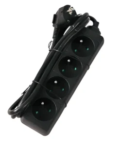 Bloc multi-prises avec corde 1,5 m noir 4 x 16 A