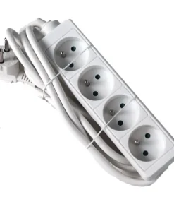 Bloc multi-prises avec corde 3 m blanc 4 x 16 A