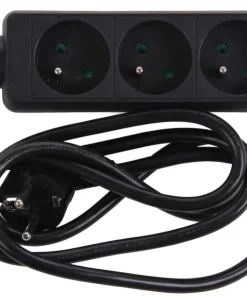 Bloc multi-prises avec corde 1,5 m noir 3 x 16 A