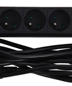Bloc multi-prises avec corde 3 m noir 4 x 16 A