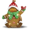 Bonhomme de neige en pain d'épice avec lumière LED 35cm