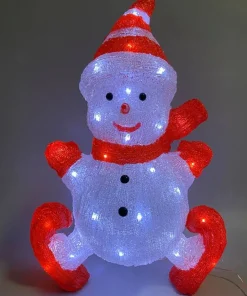 Bonhomme Neige patin acryl LED 50 cm