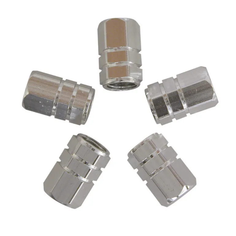 Bouche valve piston argent 5 pièces