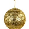 Boule noël spirale fleur L or