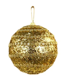 Boule noël spirale fleur L or