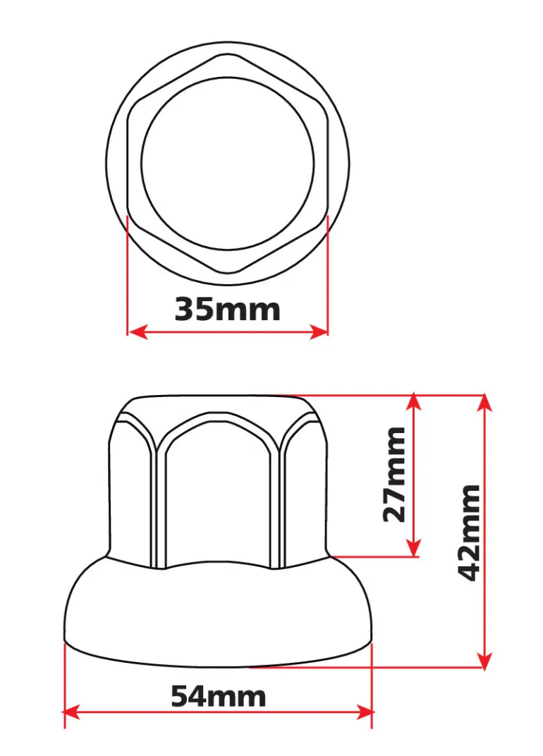 Cache Ecrous RVS x10 33mm