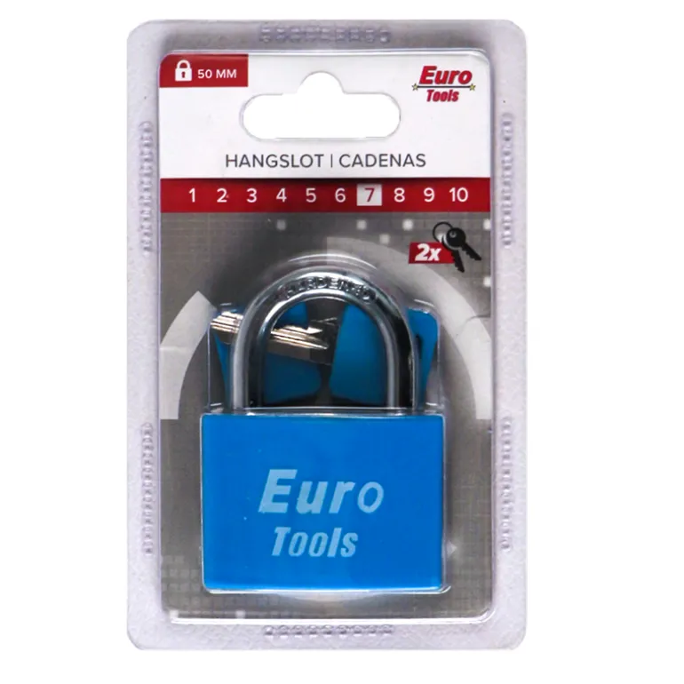 Cadenas 50 mm bleu + 2 clés