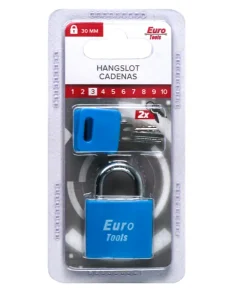 Cadenas 30 mm bleu + 2 clés
