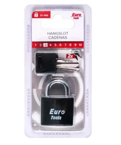 Cadenas 30 mm noir + 2 clés