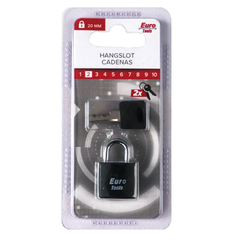 Cadenas alu noir 20 mm + 2 clés