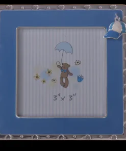 Cadre bleu bébé 7x7 cm