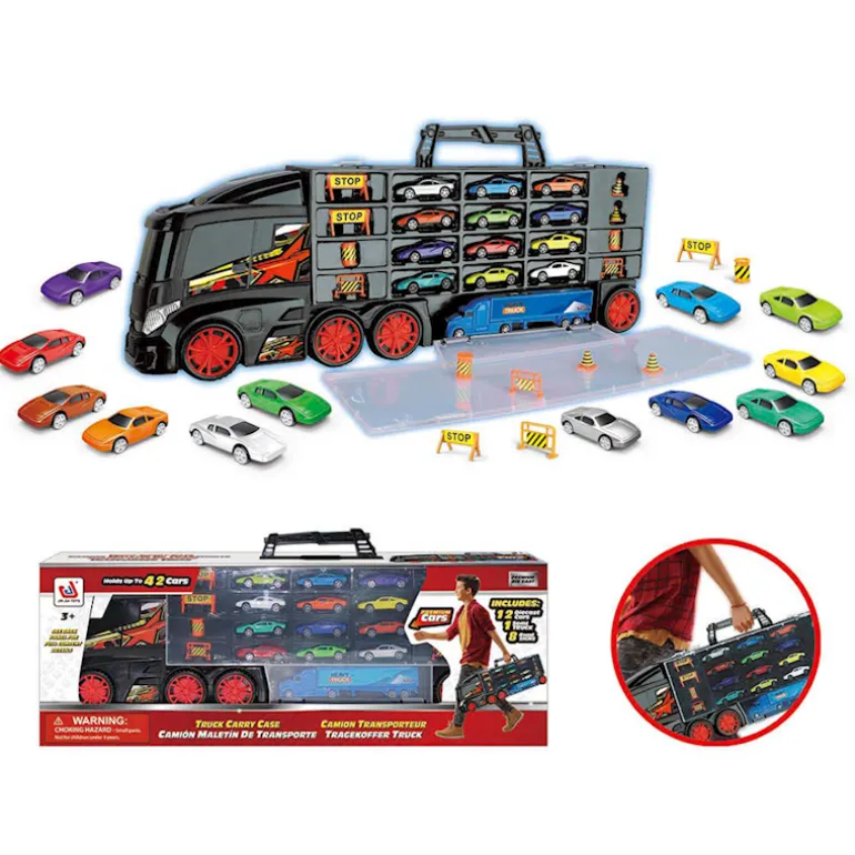 Camion coffret noir + 12 voitures