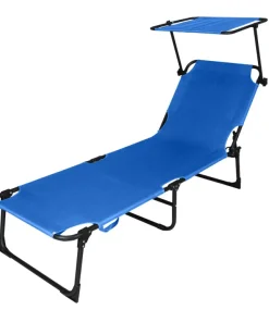 Chaise longue bleu 187x56x30 cm