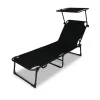 Chaise longue Cuba noir 187x56x30 cm