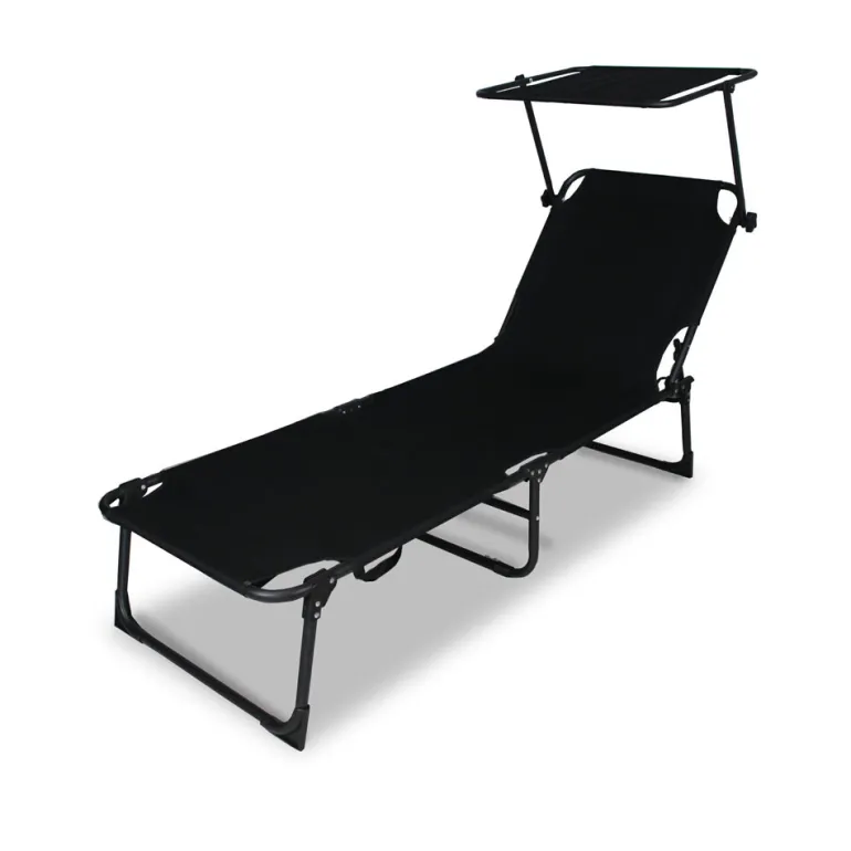 Chaise longue Cuba noir 187x56x30 cm