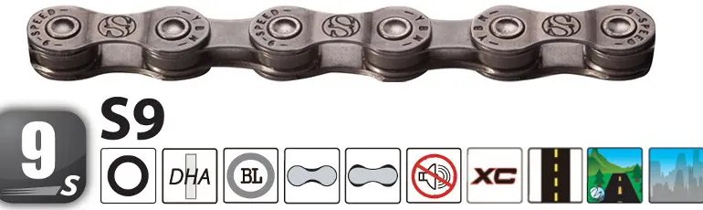 Chaîne argent 9 vitesses