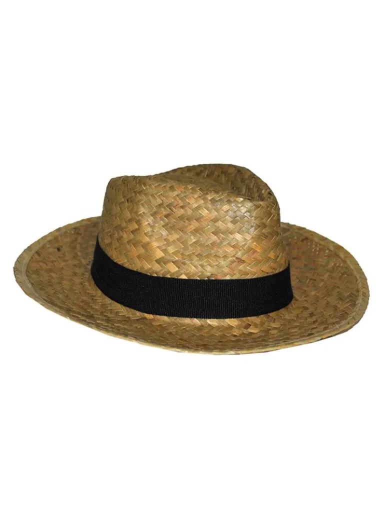 Chapeau de cow-boy paille avec ceinture noire