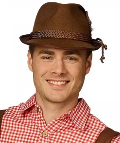 Chapeau Tyrolien Marron En Feutre