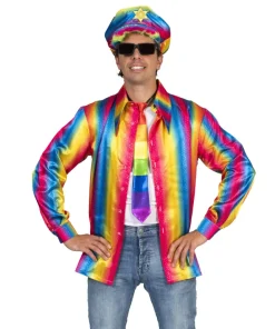 Chemise disco arc-en-ciel homme - Taille 60/62