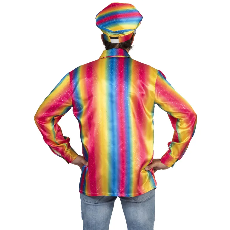 Chemise disco arc-en-ciel homme - Taille 60/62