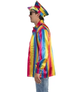 Chemise disco arc-en-ciel homme - Taille 56/58