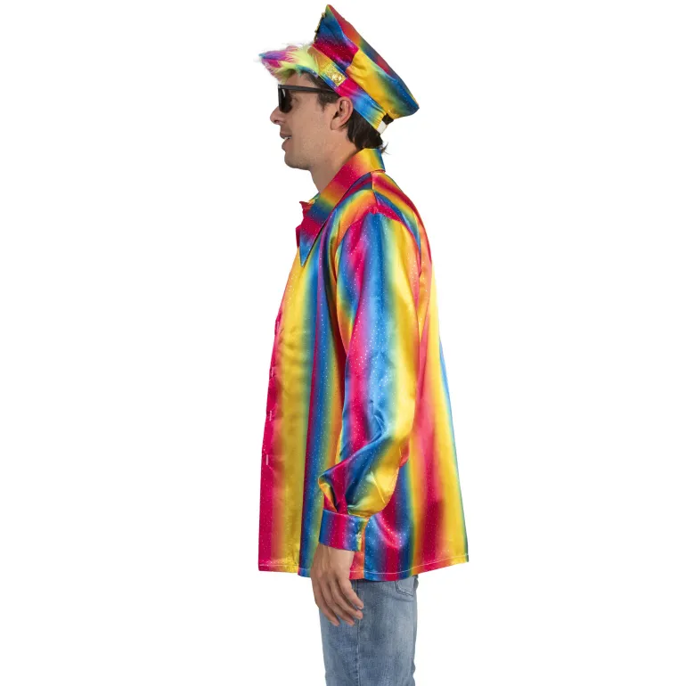 Chemise disco arc-en-ciel homme - Taille 52/54