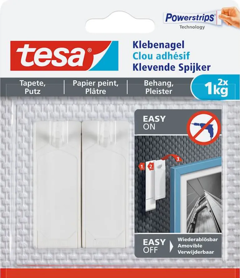 Clou adhésif papier peint et plâtre (2 pcs) 1 kg