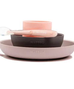 Coffret de repas 4pcs Rose/Aubergine
