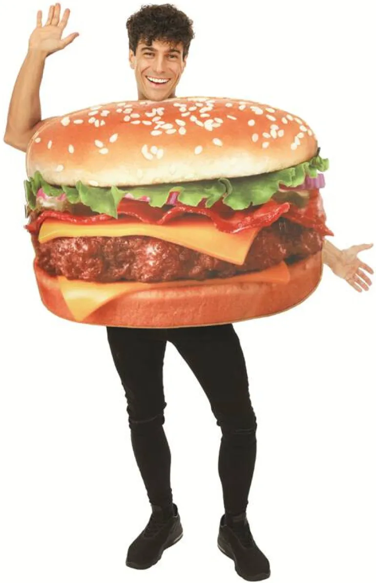 Costume adulte hamburger - mousse - taille unique
