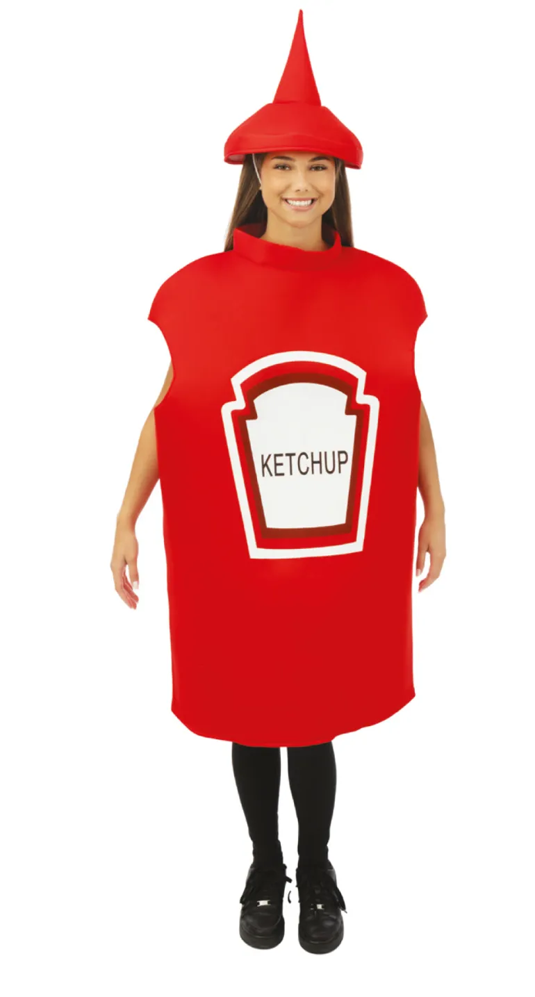 Costume adulte ketchup - mousse - taille unique