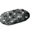 Coussin chien ovale gris pattes 86 x 56 x 5 cm
