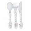 Couverts enfants inox (3 pc) - Tiny Farmer Mouton & Oie, Blanc