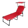 Cuba chaise longue rouge 187x56x30 cm