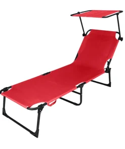 Cuba chaise longue rouge 187x56x30 cm