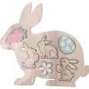 Décoration figurines lapin de pâques en bois