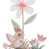 Décoration tableau oiseau en bois 17,5cm