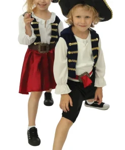 Déguisement de pirate avec chapeau garçon - 3 pièces - Bleu - 3-4 ans