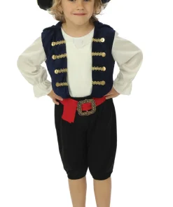 Déguisement de pirate avec chapeau garçon - 3 pièces - Bleu - 5-6 ans