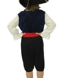 Déguisement de pirate avec chapeau garçon - 3 pièces - Bleu - 5-6 ans